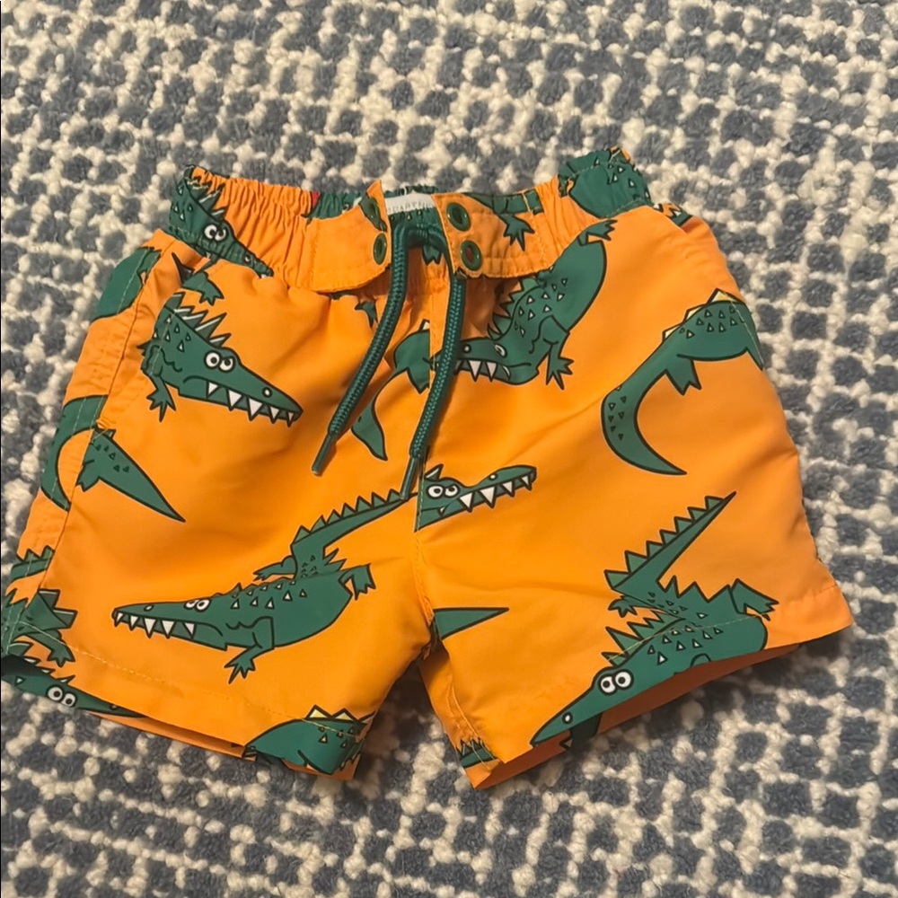 Stella McCartney boy Alligator Print swim trunks